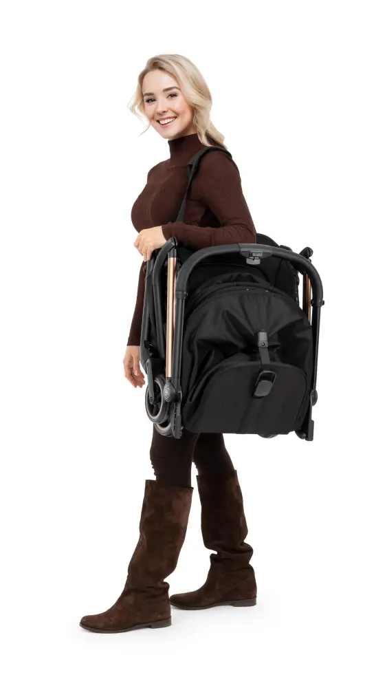 Bagi Atom Black Cosmo Travel Sistem Bebek Arabası Black Gold - 9