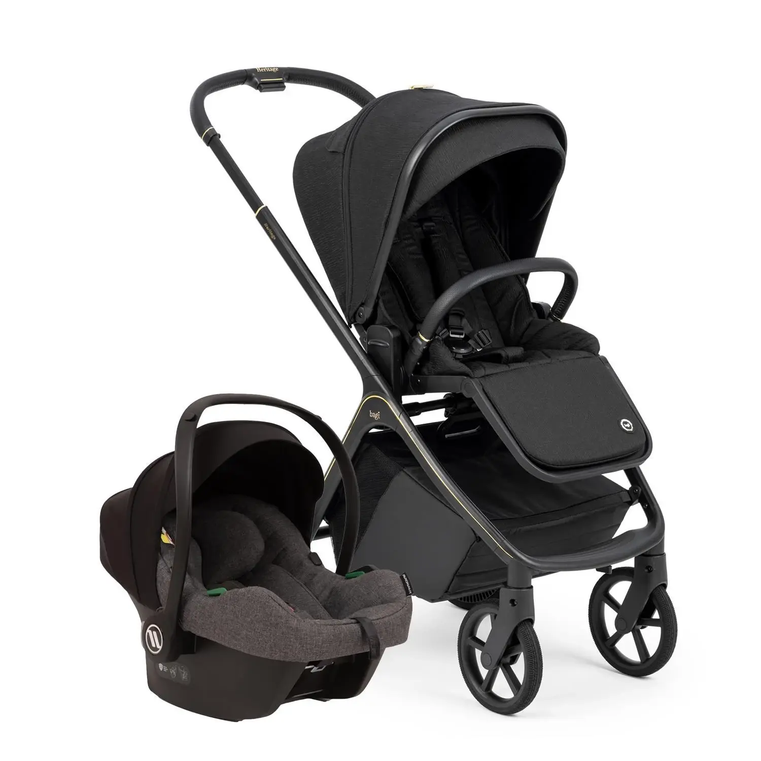 Bagi Heritage Grey Cosmo Travel Sistem Bebek Arabası Black
